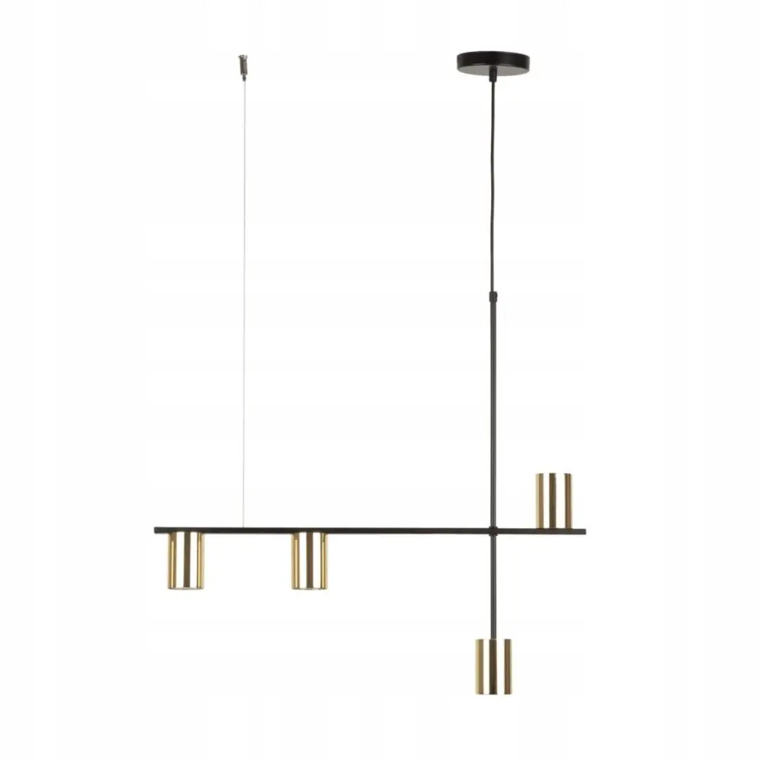Sigma Vendo 4 Hanglamp Messing Buizen Zwart 70cm