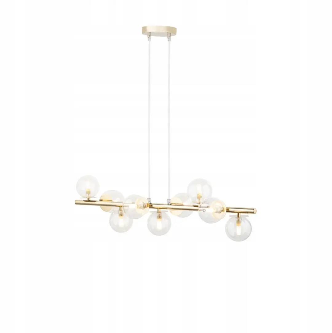 Gouden hanglamp AVOLA met glazen bol