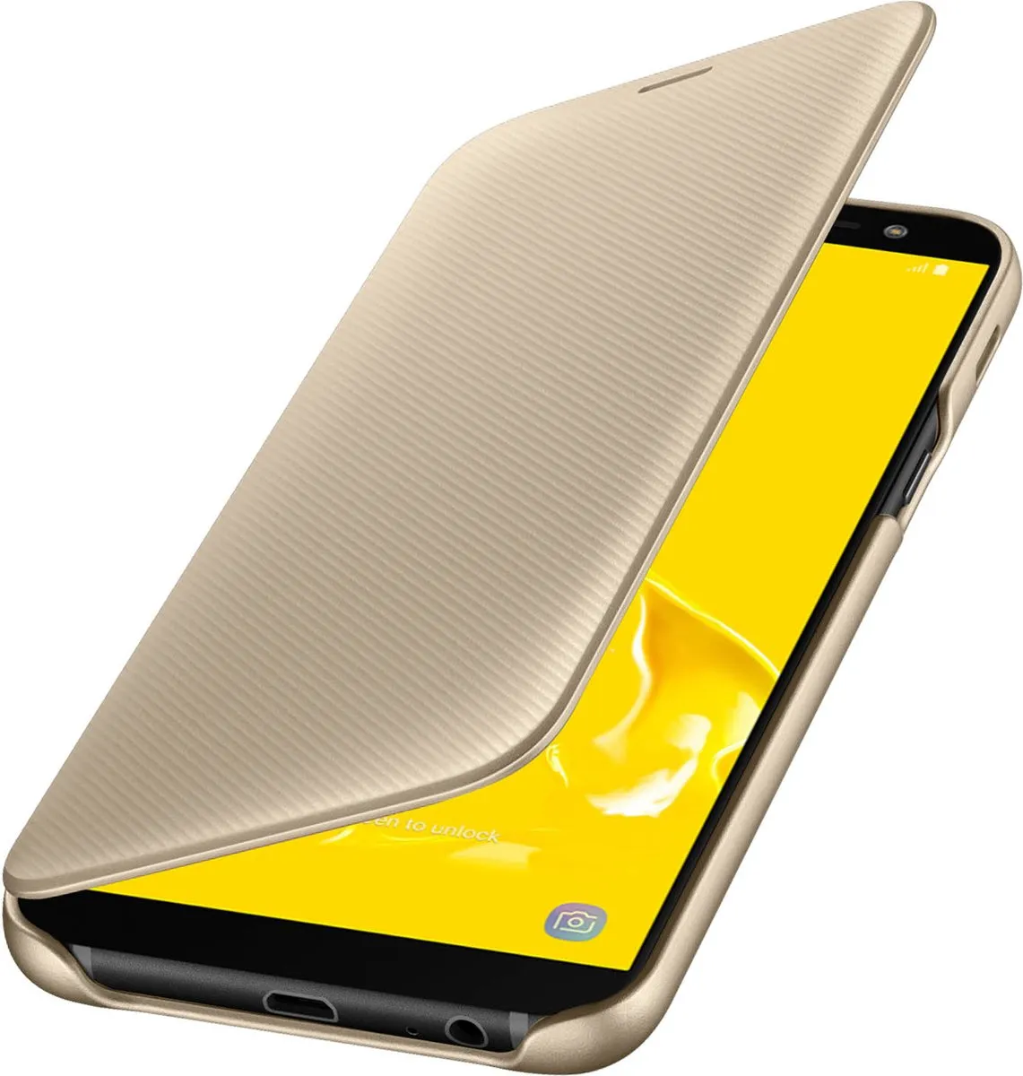 Samsung Flip Wallet J6 - Goud