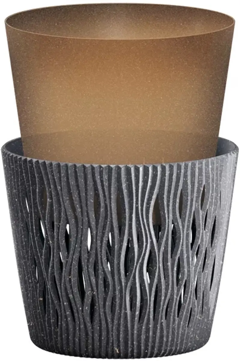 Sandy ECO Wood Antraciet Ronde Pot 26.2 cm