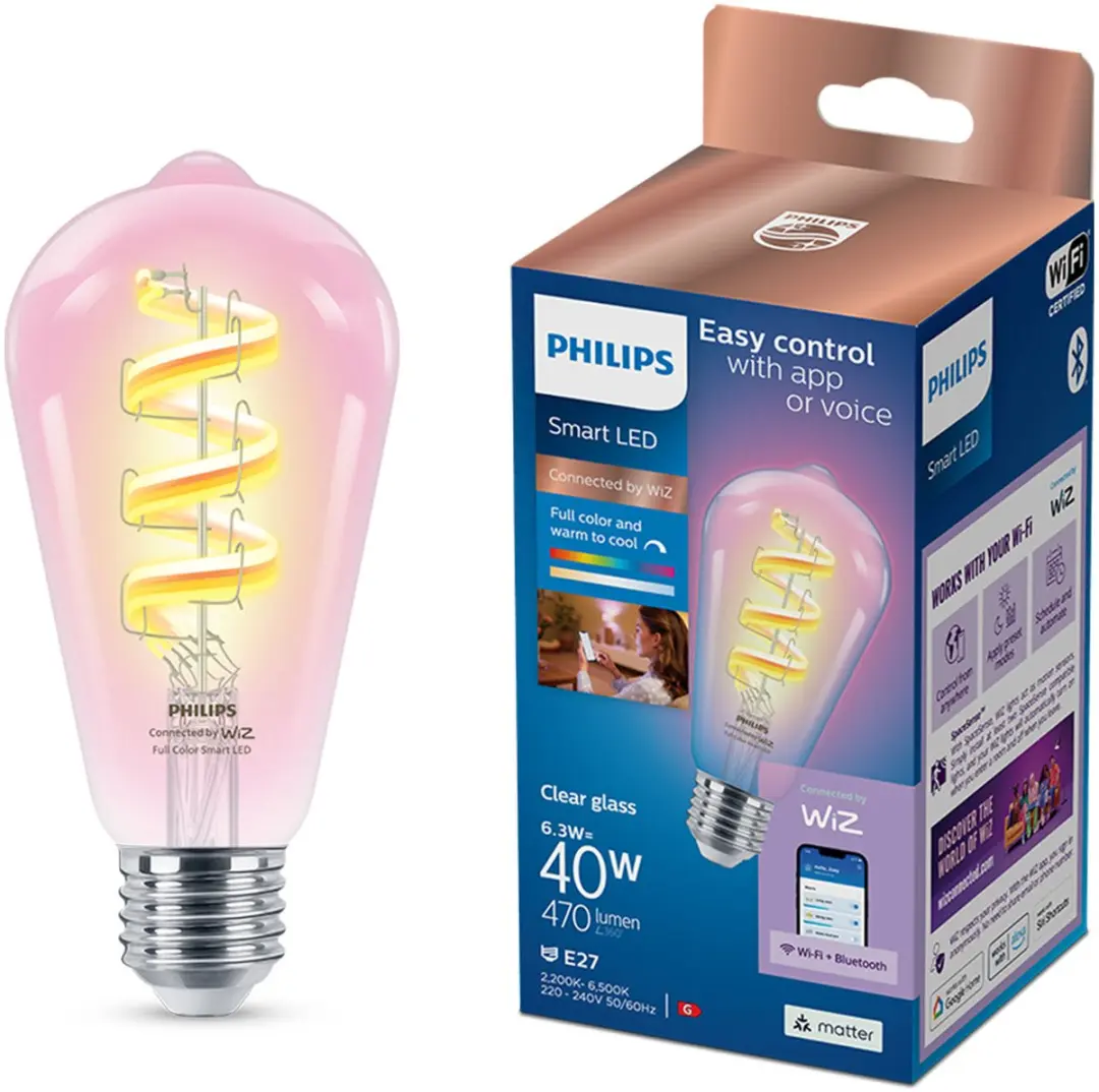 Philips Smart Lighting ST64 LED Filamentlamp E27 RGBW 40W