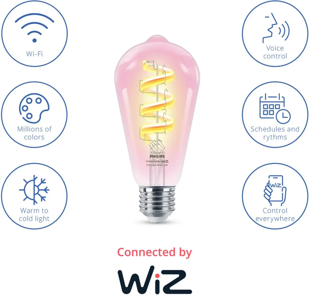 Philips Smart Lighting ST64 LED Filamentlamp E27 RGBW 40W - afbeelding 3 van 6