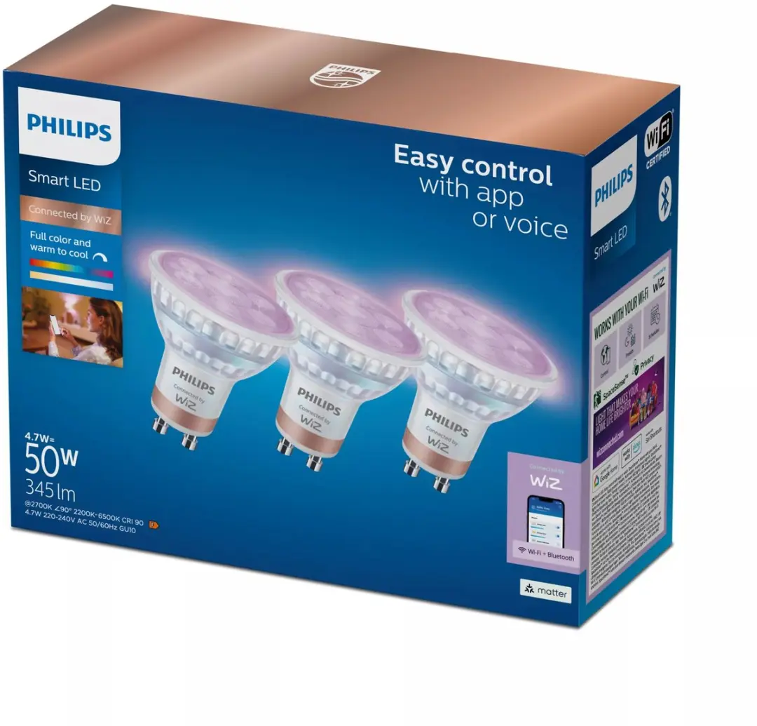Philips Smart Lighting GU10 RGBW LED-spot - 3 Stuks - afbeelding 3 van 6