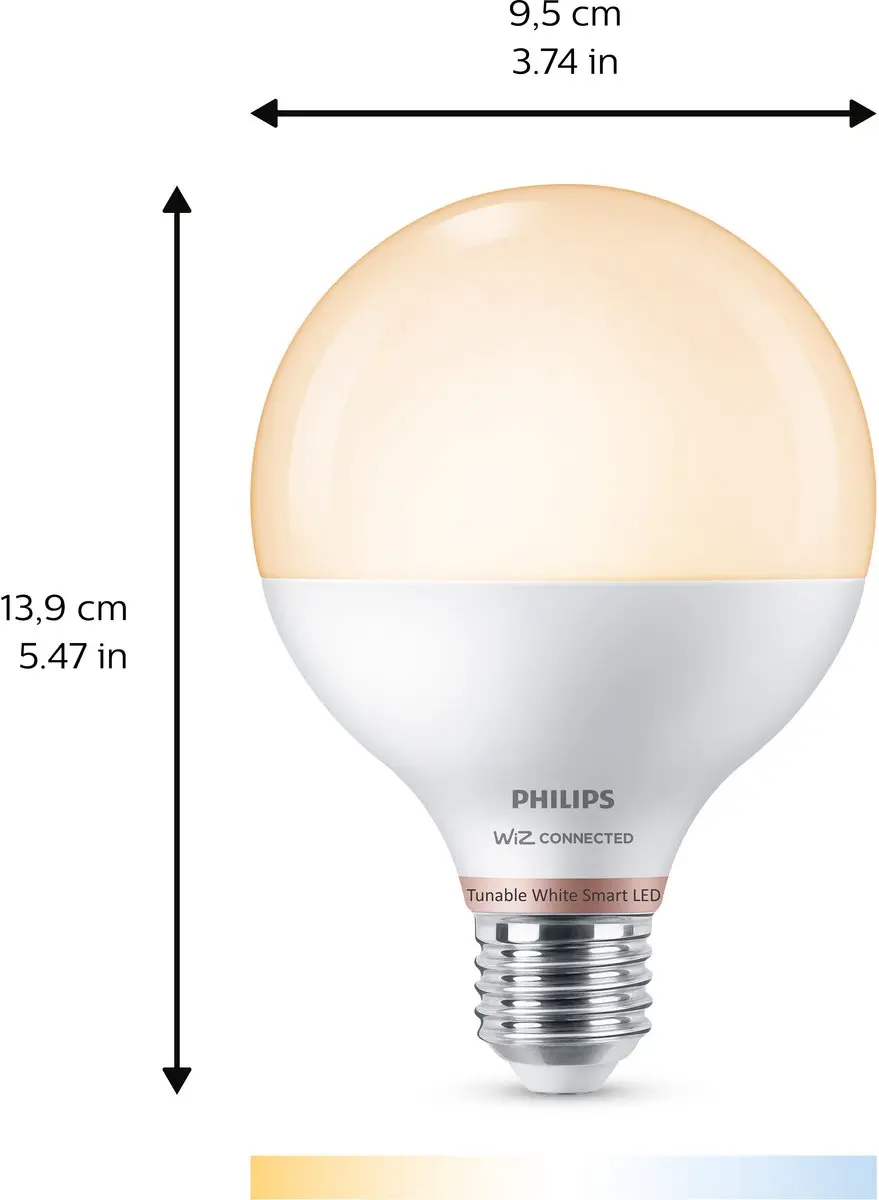Philips Smart LED-lamp E27 G95 Globe - 75W - Wifi - afbeelding 5 van 6