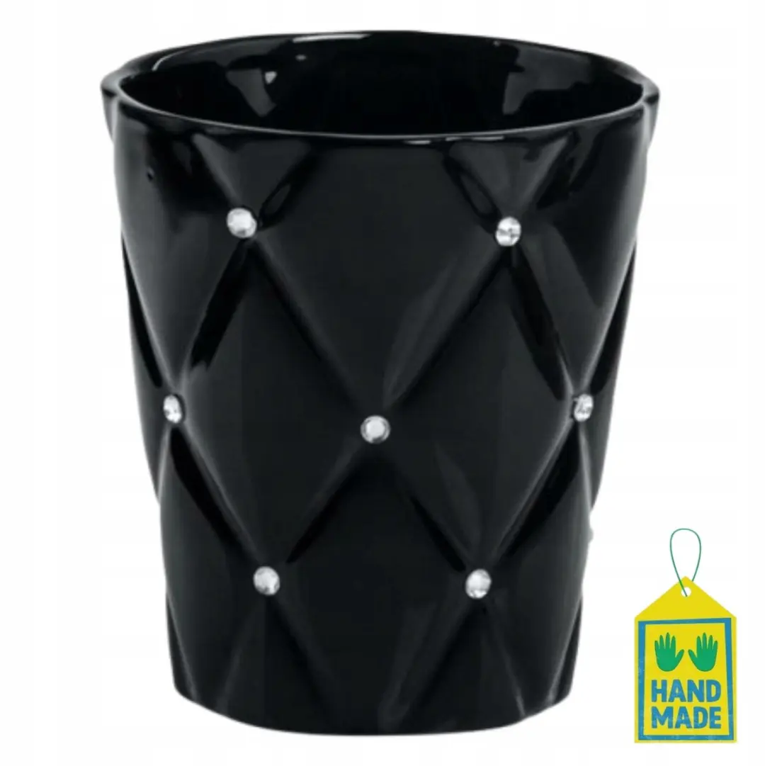 Luxe Zwarte Keramische Pot met Zirkoon