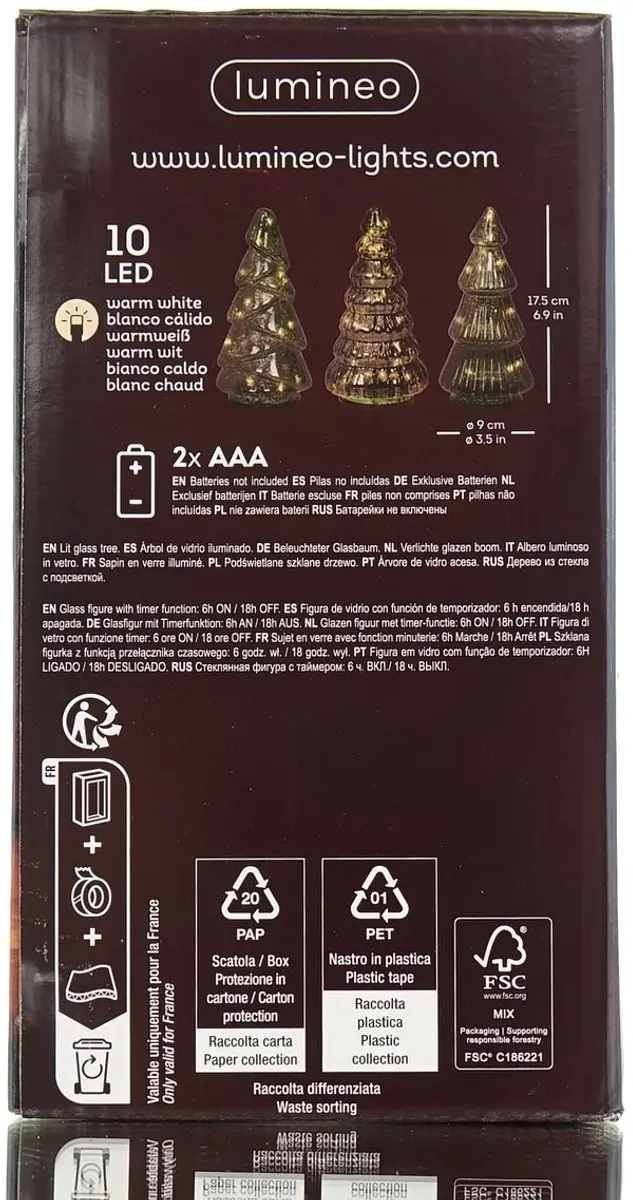 Kaemingk Lumineo LED Kerstboompjes Groen - 3 Stuks - afbeelding 2 van 3