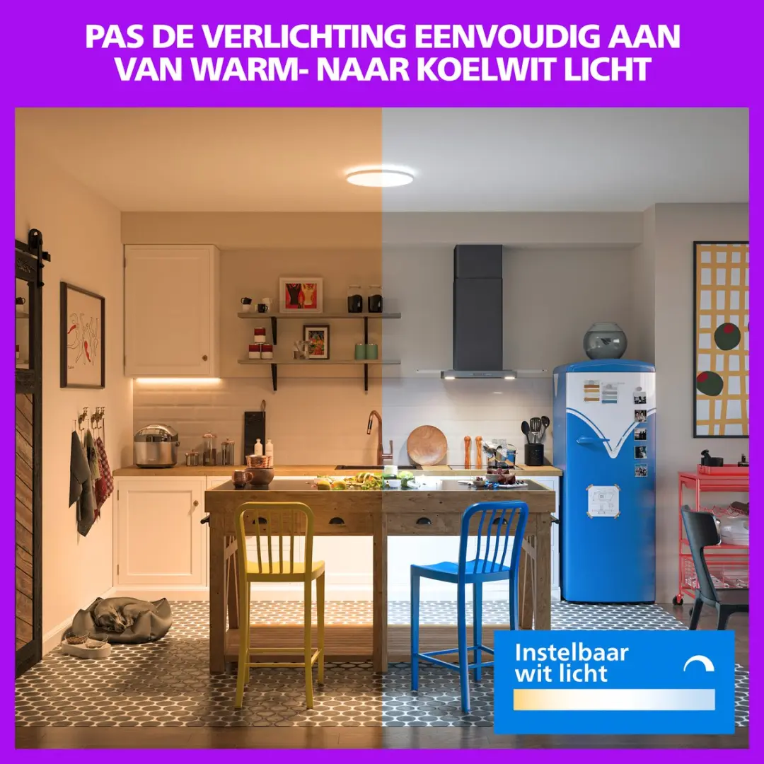 Philips Rune Plafondlamp 21W - RGB & Instelbaar Wit - WiZ App - Ø40cm - afbeelding 4 van 6
