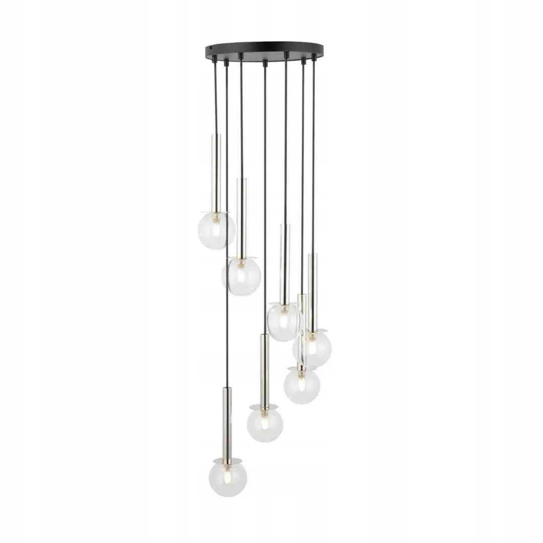DAISY 7 Hanglamp met Transparante Glazen Bollen