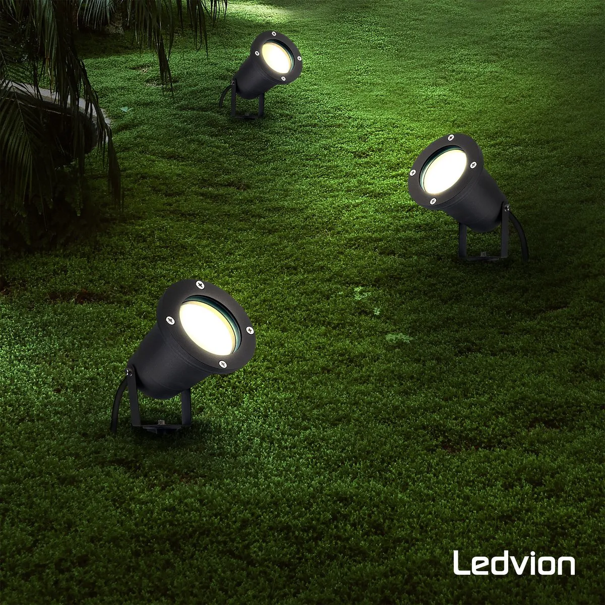 LEDVION 6x LED Prikspots IP65 GU10 - Zwart