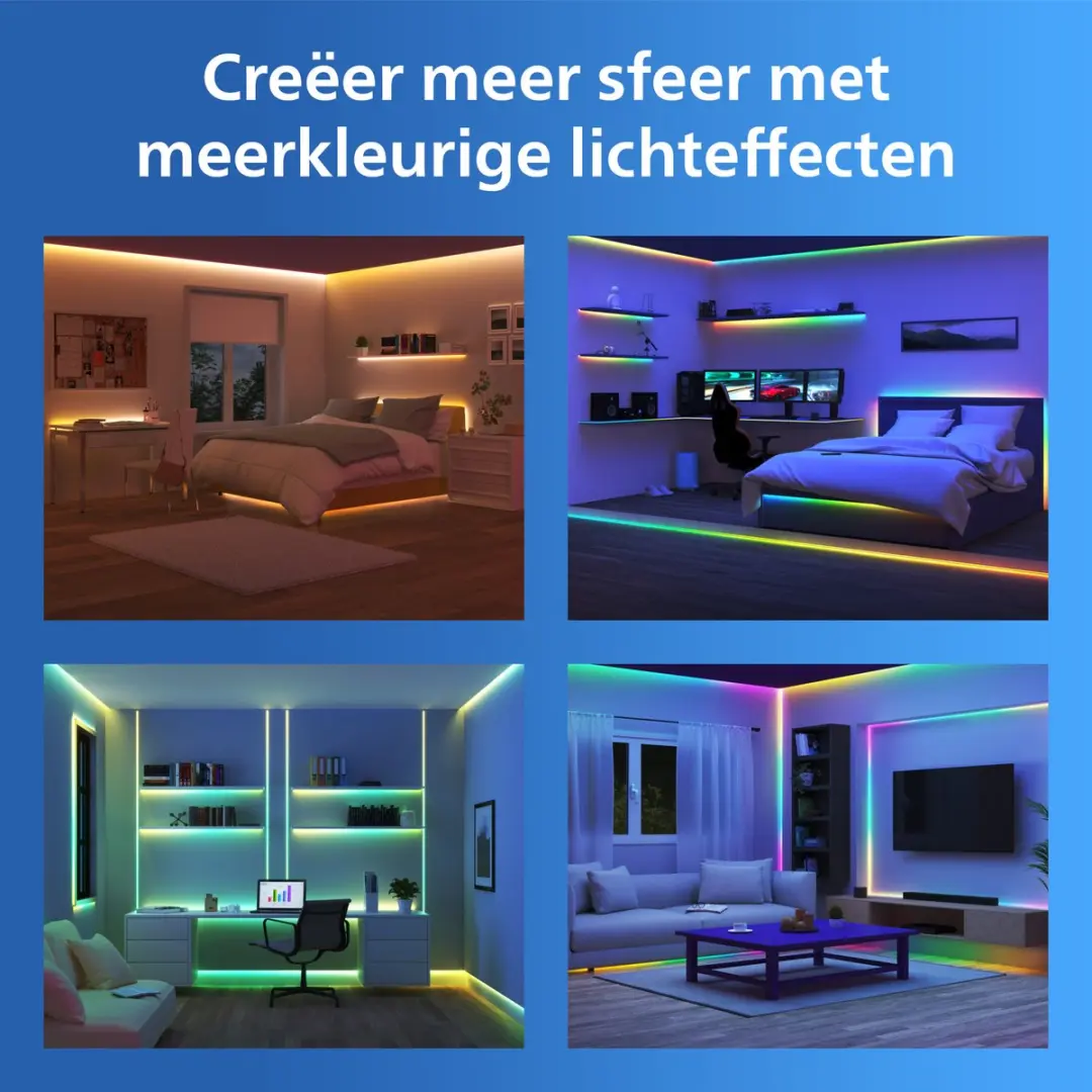 Philips Smart Lighting RGBIC LED Strip 10m Wit - afbeelding 5 van 6