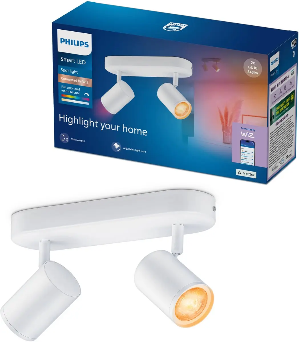 Philips Smart Lighting Plafondspot 2x5W GU10 RGB - afbeelding 4 van 6