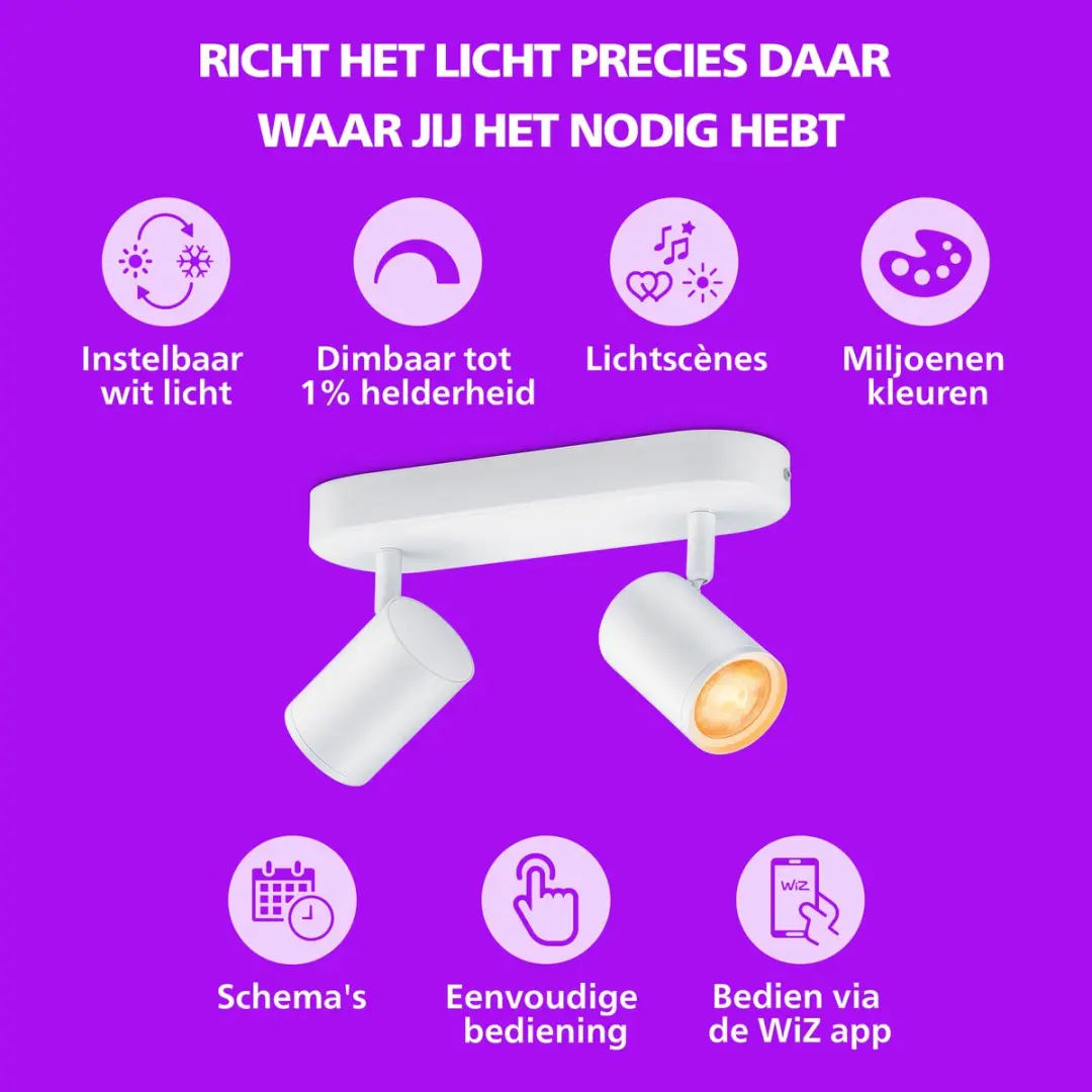 Philips Smart Lighting Plafondspot 2x5W GU10 RGB - afbeelding 5 van 6