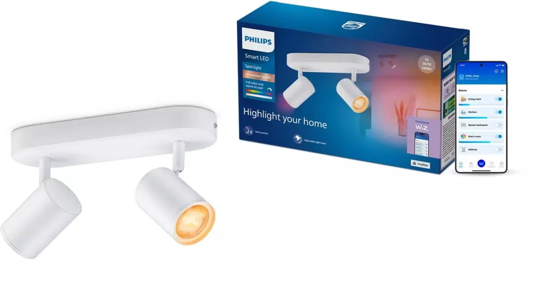 Philips Smart Lighting Plafondspot 2x5W GU10 RGB - afbeelding 3 van 6