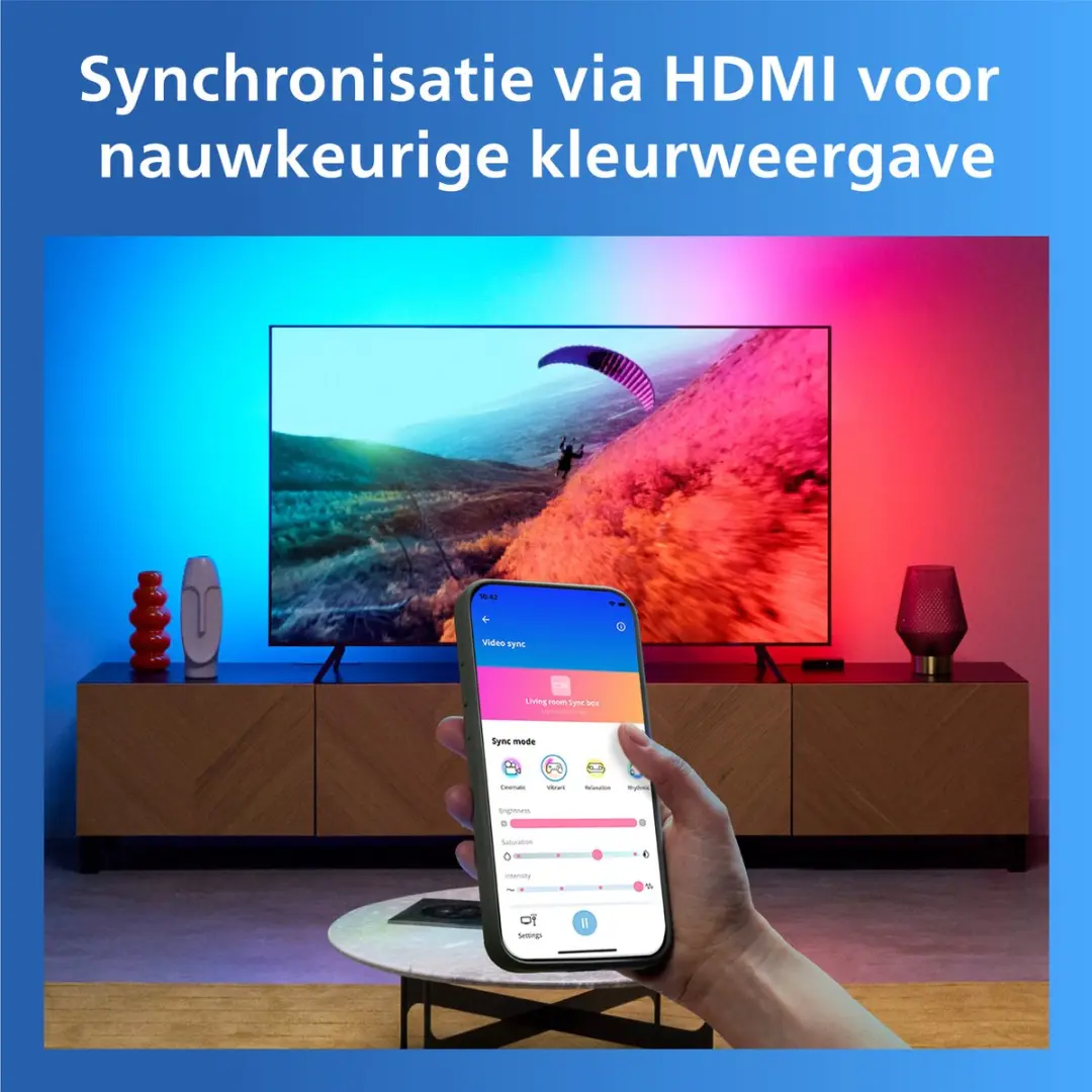 Philips HDMI 2.0 Sync Box Kit 75-85" - RGBIC LED Strip - Zwart - afbeelding 4 van 6