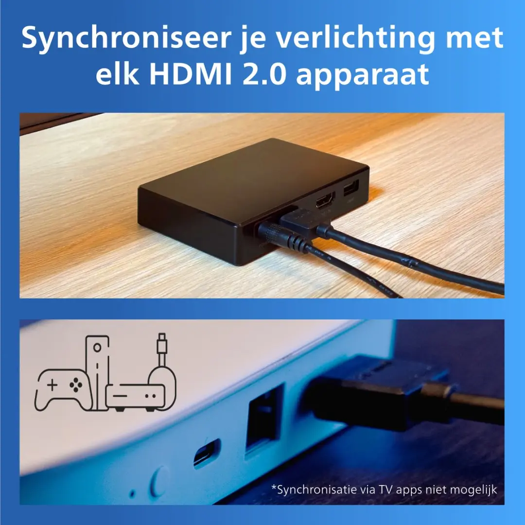 Philips HDMI 2.0 Sync Box Kit 75-85" - RGBIC LED Strip - Zwart - afbeelding 6 van 6