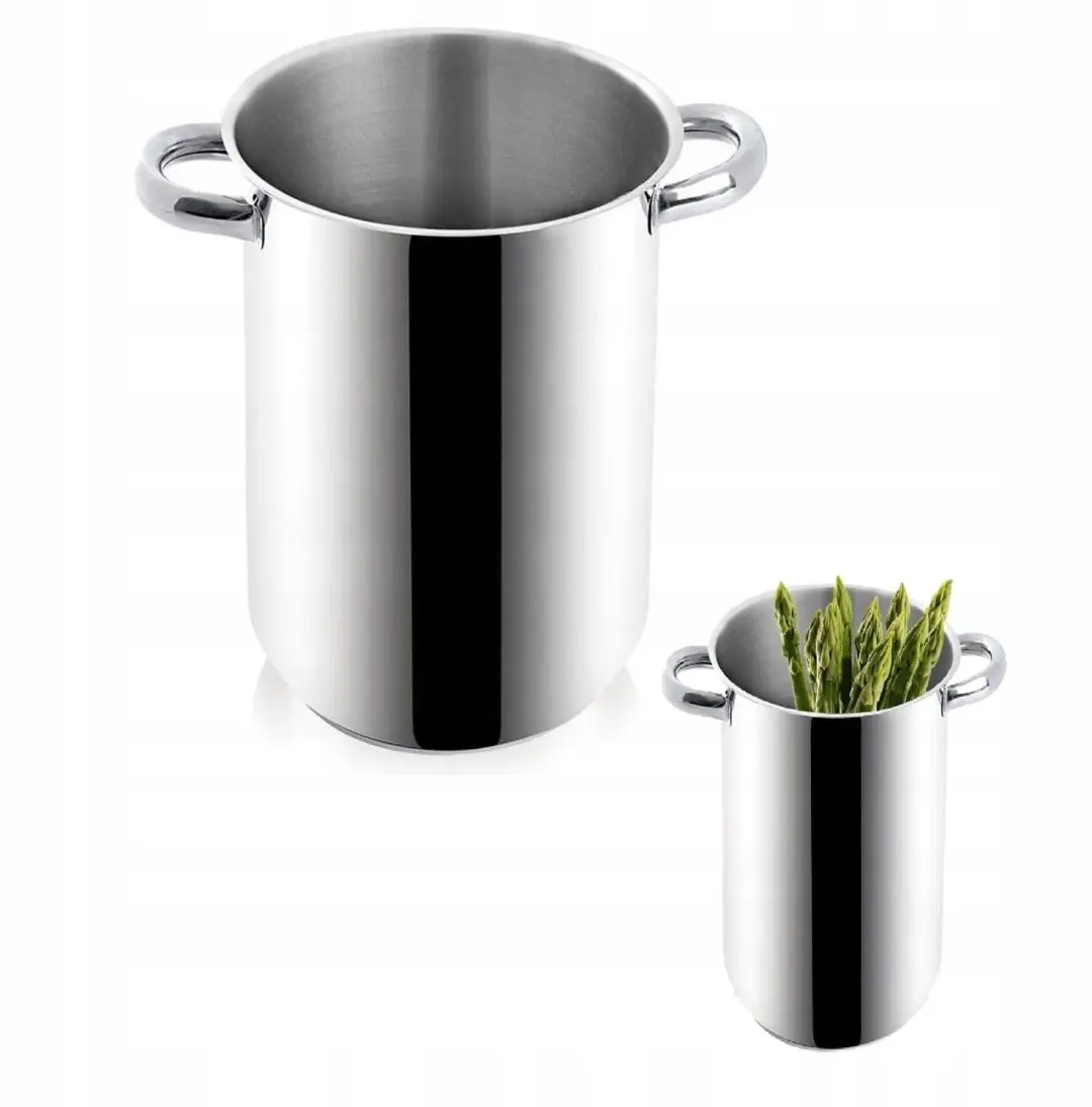 Hoge RVS Pan voor Ham, Asperges & Pasta