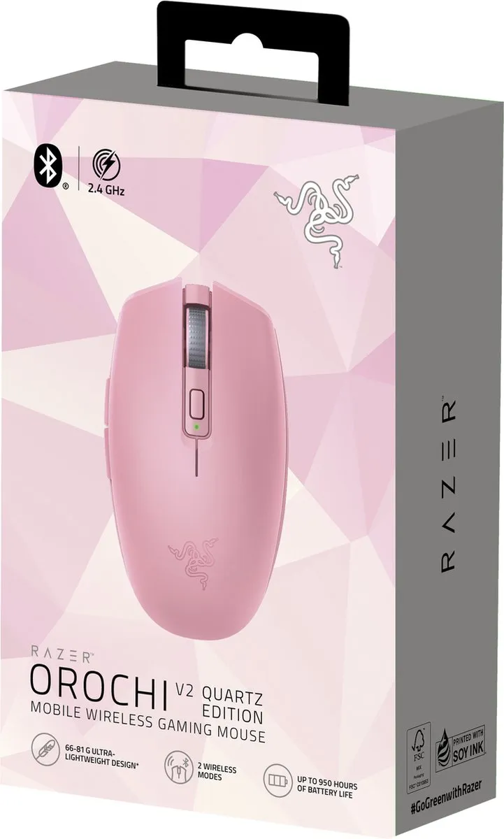 Razer Orochi V2 Draadloze Gaming Muis - 18.000 DPI - Roze - afbeelding 6 van 6