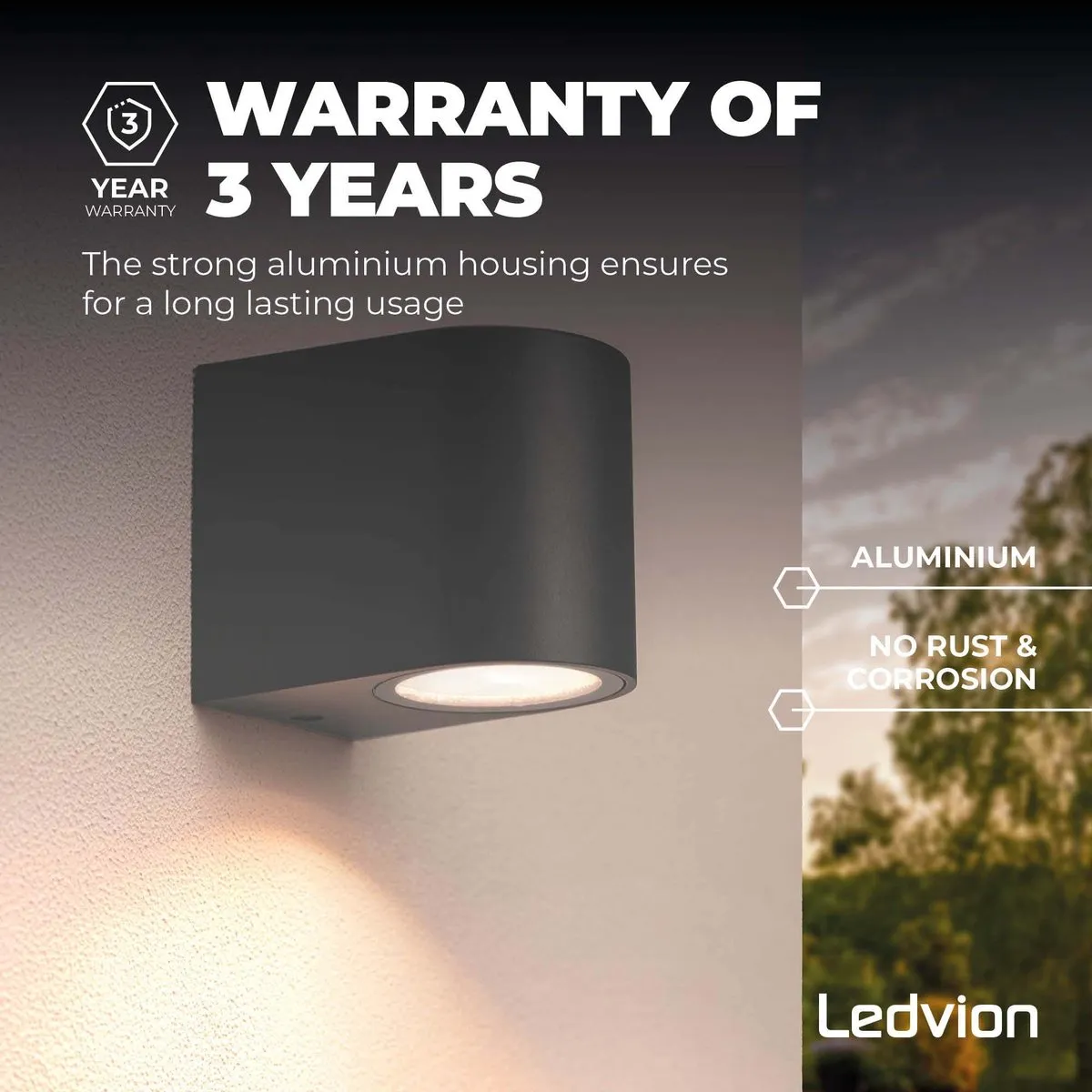 LEDVION Wandlamp 4.5W 2700K Antraciet - 2x GU10