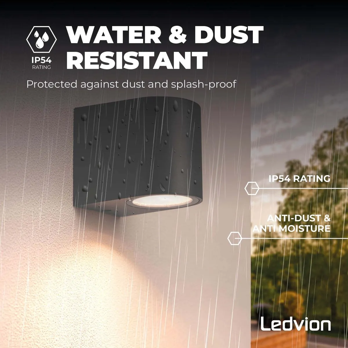 LEDVION Wandlamp 4.5W 2700K Antraciet - 2x GU10