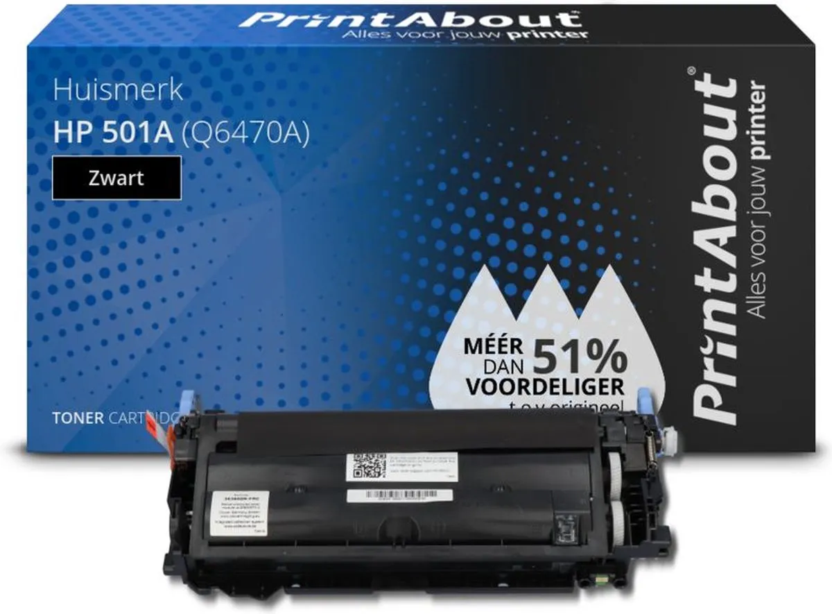 PrintAbout HP 501A Q6470A Toner Zwart - 20.250 Pagina's