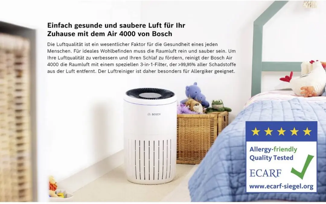 Bosch Air 4000 Luchtreiniger 62 m² - Wit - afbeelding 6 van 6