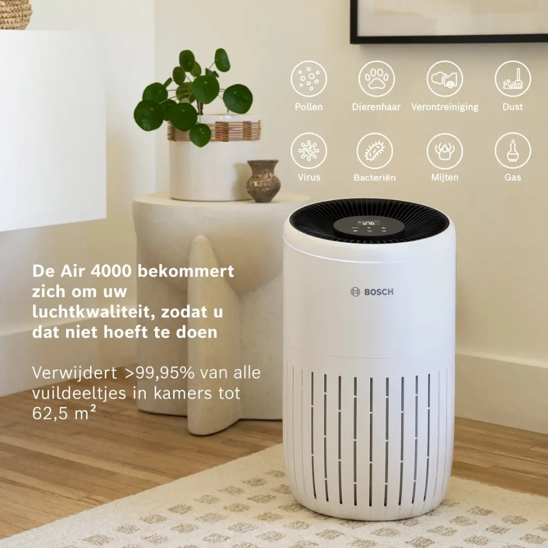 Bosch Air 4000 Luchtreiniger 62 m² - Wit - afbeelding 2 van 6