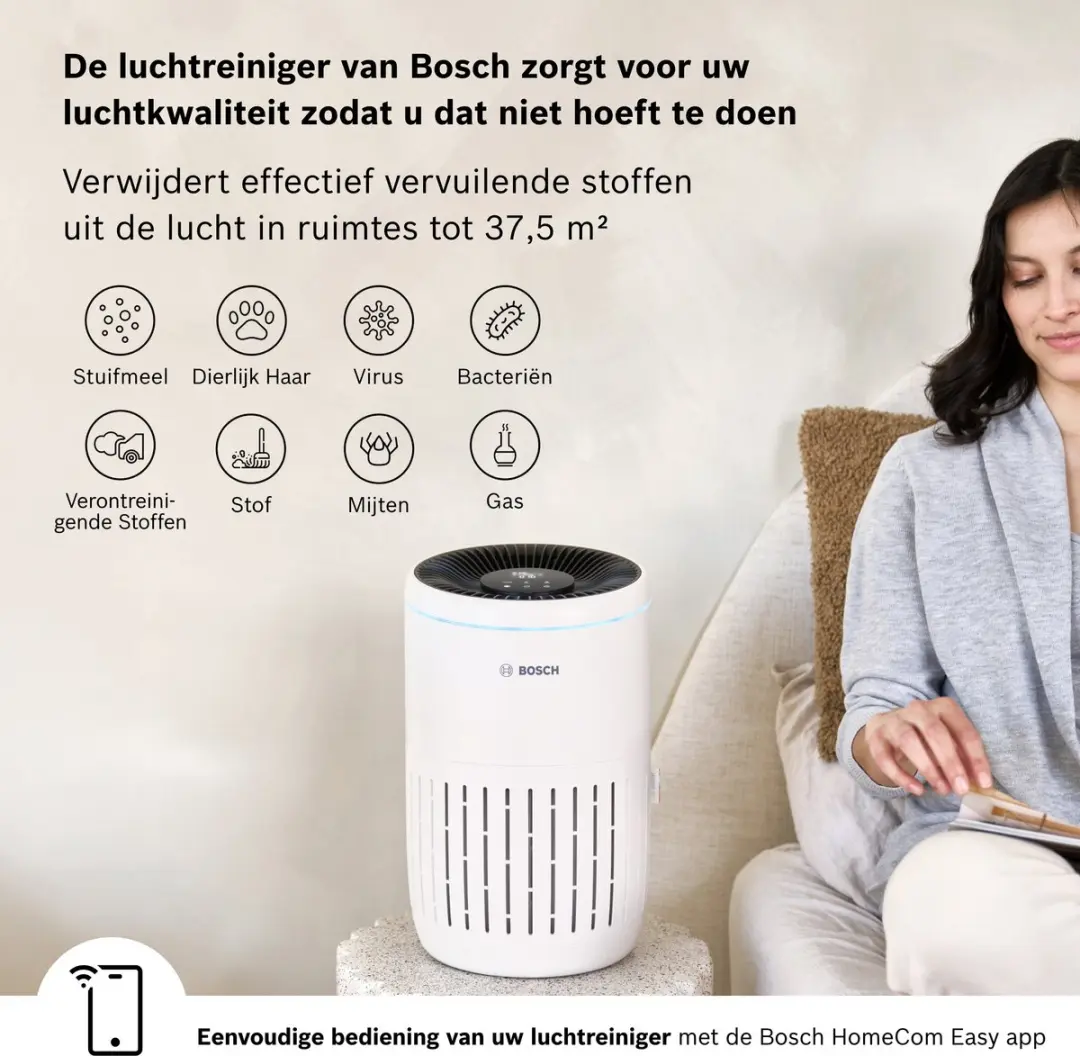 Bosch Air 2000i Luchtreiniger 37 m² - Wit/Zwart - afbeelding 2 van 6
