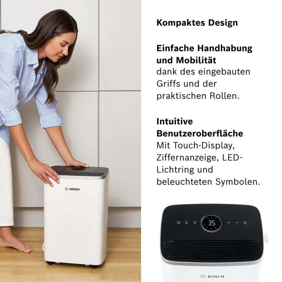 Bosch Dry 4000 Luchtontvochtiger 2,5L - 75m² - Wit - afbeelding 6 van 6