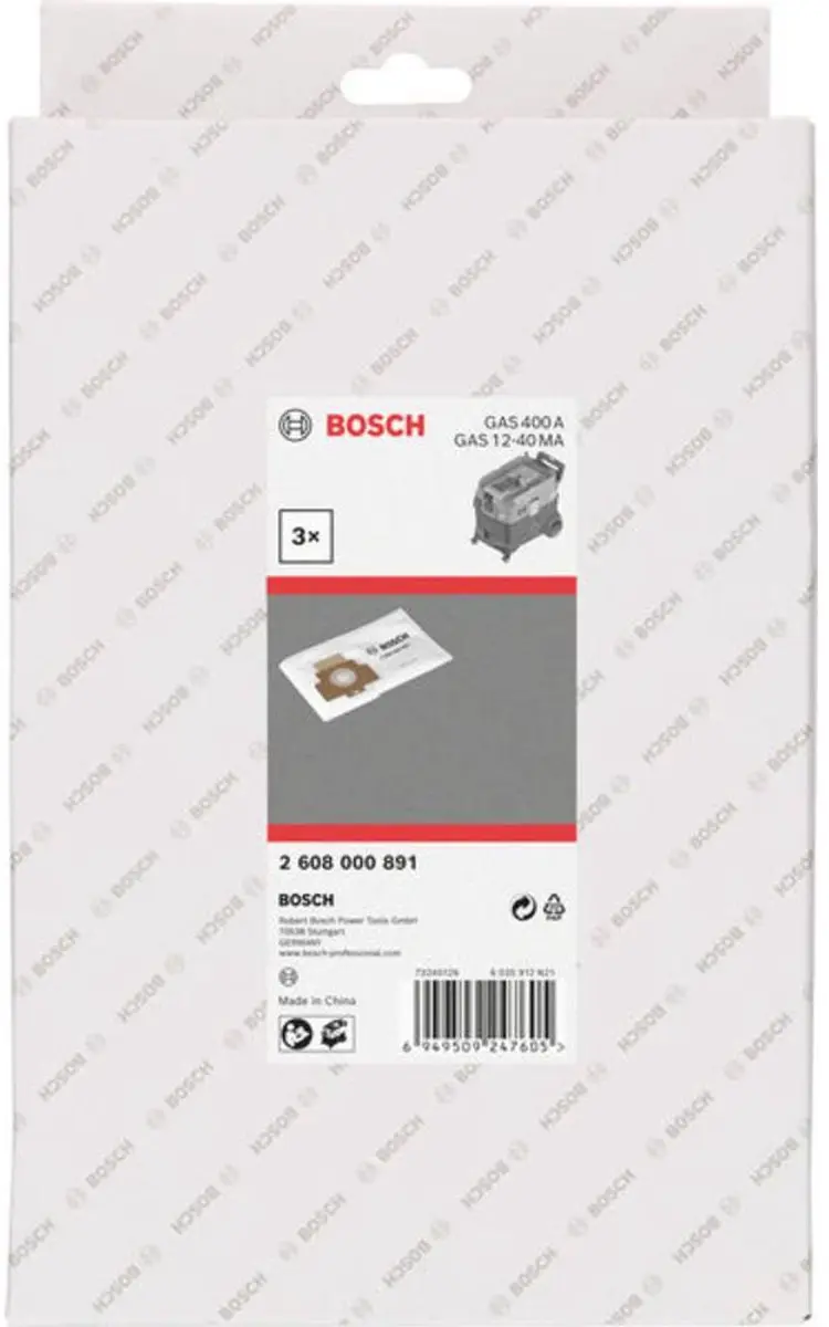 Bosch 2608000891 Stofzuigerzak - 3 Stuks - afbeelding 2 van 2