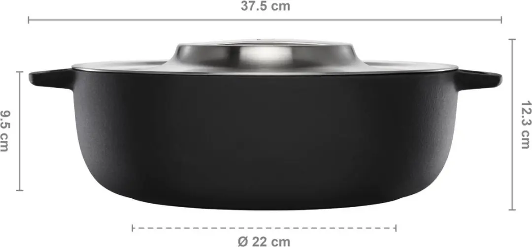 Fiskars Norden Braadpan 6.5L - 30cm - Zwart - afbeelding 3 van 6