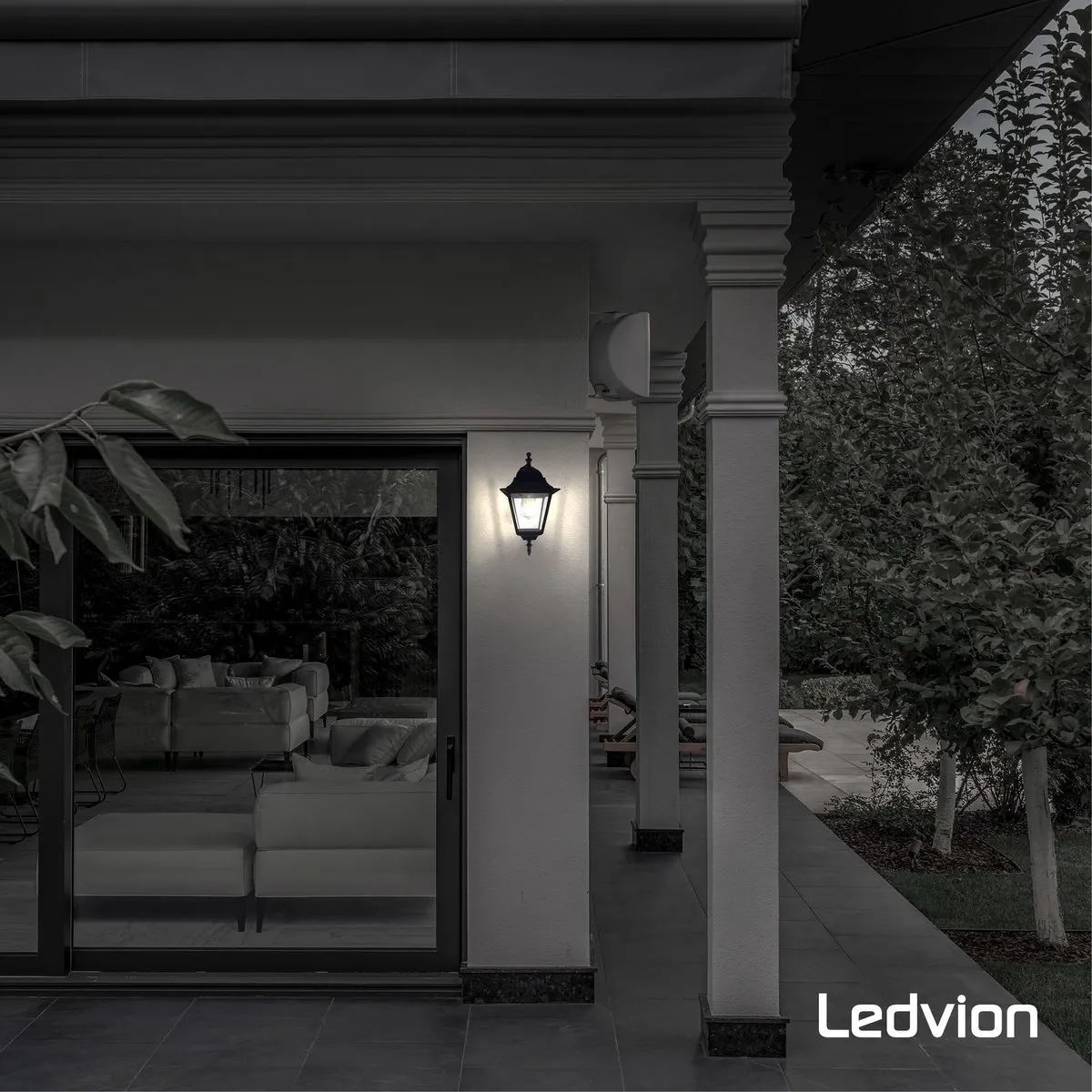 Ledvion Vela M LED Wandlamp E27 IP44 - Zwart