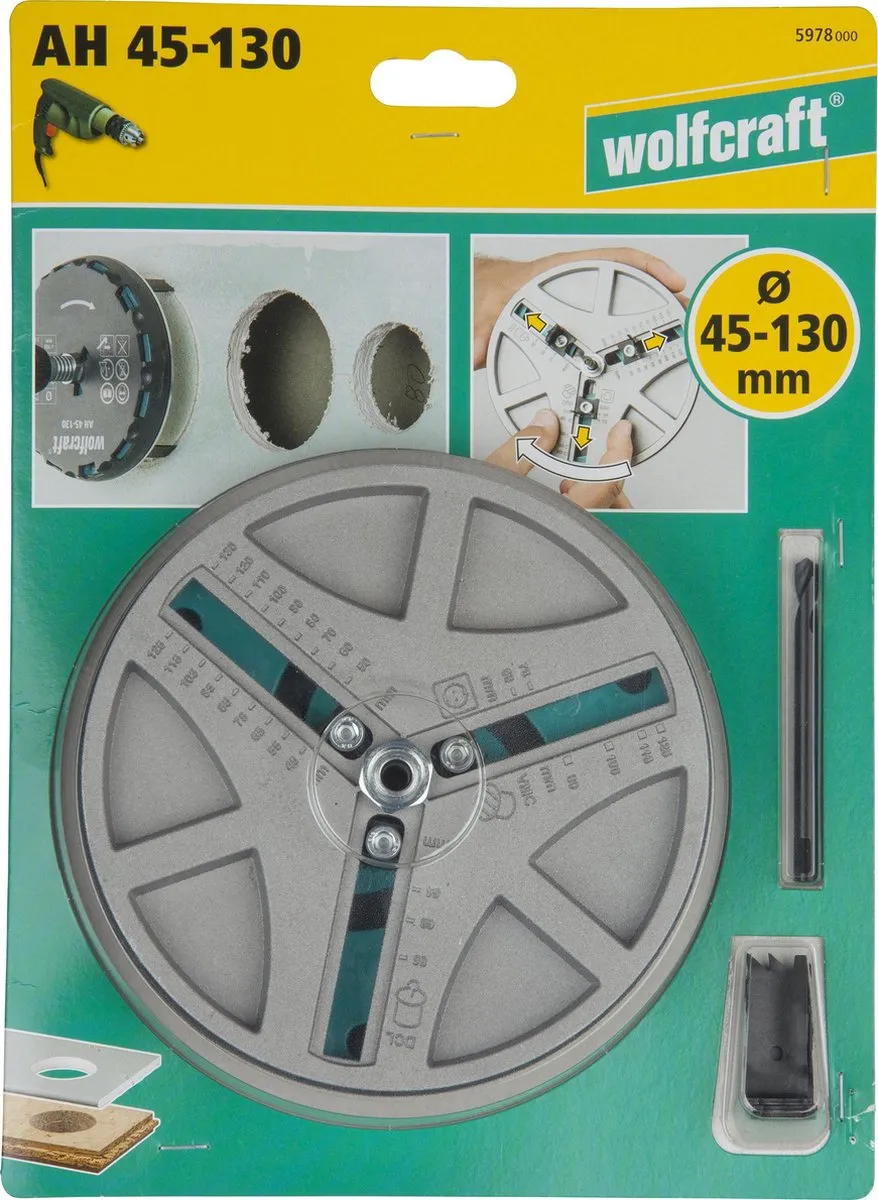 Wolfcraft Gatenzaagset 45-130mm 76mm - Metaal - 5978000