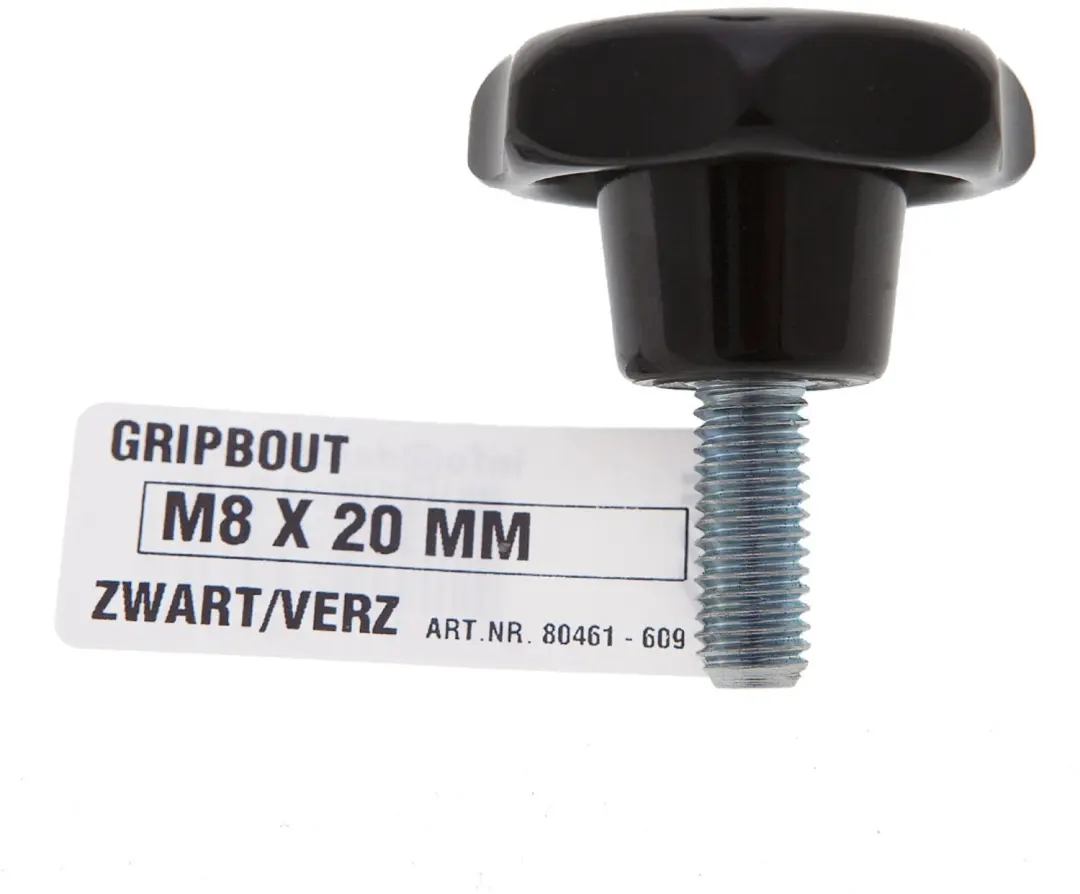 Deltafix gripbout zwart / verzinkt m8 x 20 mm din 6336a 1 st.