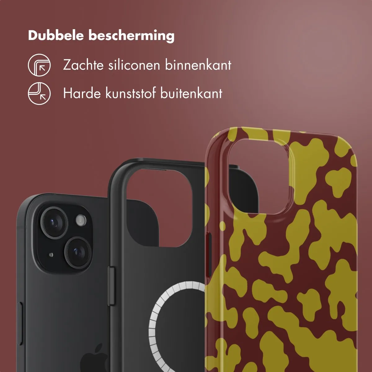 Selencia Hoesje iPhone 15 - MagSafe - Moo'd Olive Dust