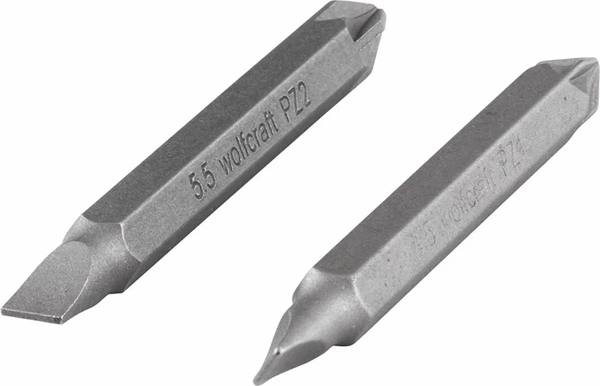 Wolfcraft Dubbele Bitset PZ 2-delig 60mm