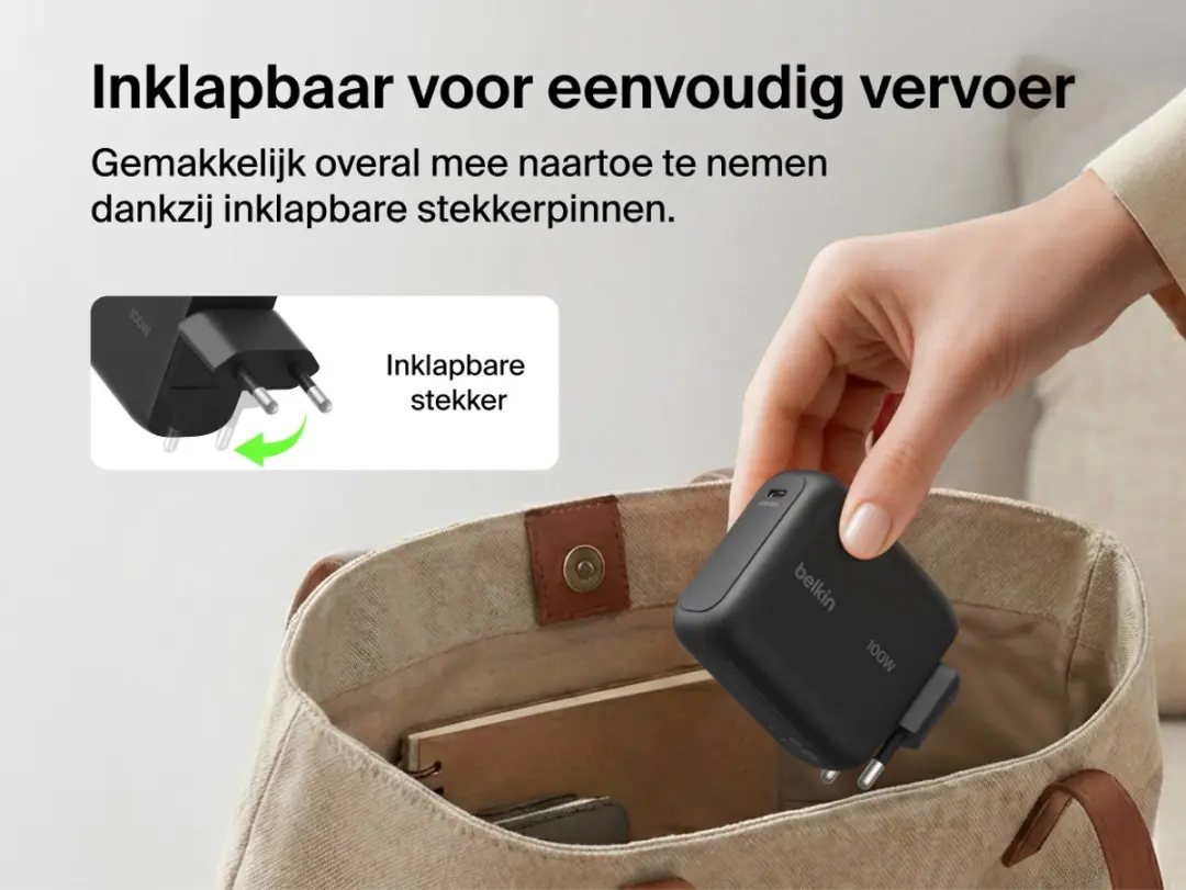Belkin BoostCharge WCH025kqBK USB-C Wandlader 100W - Zwart - afbeelding 2 van 6