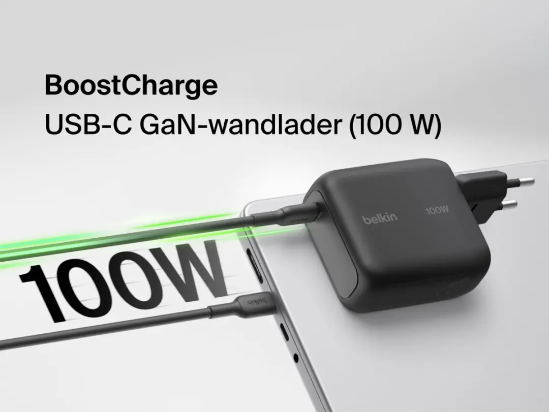 Belkin BoostCharge WCH025kqBK USB-C Wandlader 100W - Zwart - afbeelding 4 van 6