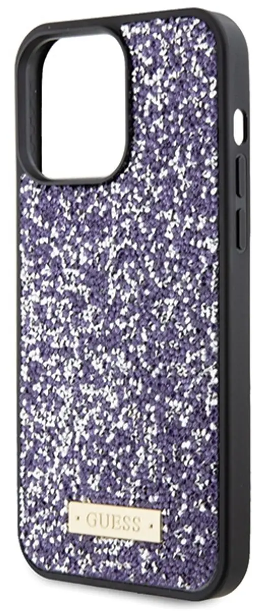 Guess Rhinestone Metal Logo Hoes - iPhone 15 Pro - Paars - afbeelding 4 van 6