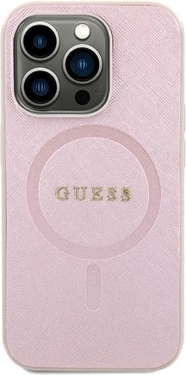 Guess Saffiano Hoesje iPhone 15 - Roze - afbeelding 5 van 6