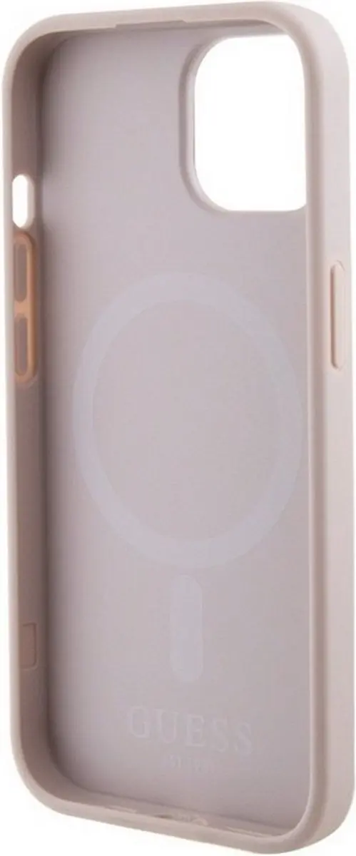 Guess Saffiano Hoesje iPhone 15 - Roze - afbeelding 2 van 6