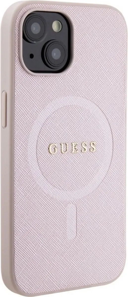 Guess Saffiano Hoesje iPhone 15 - Roze - afbeelding 3 van 6