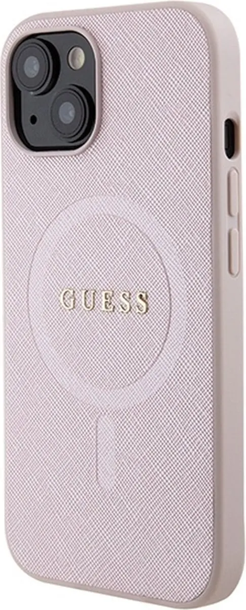 Guess Saffiano Hoesje iPhone 15 - Roze - afbeelding 6 van 6