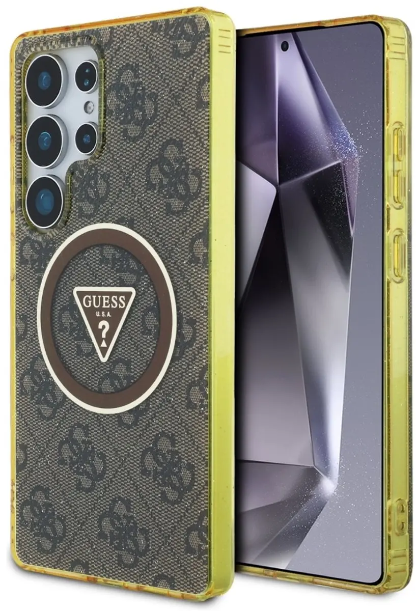 Guess MagSafe Hoesje Glitter 4G Circle Triangle