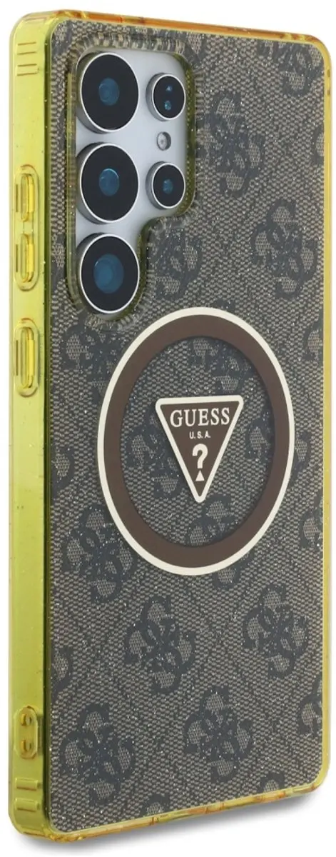 Guess MagSafe Hoesje Glitter 4G Circle Triangle - Bruin - afbeelding 5 van 6