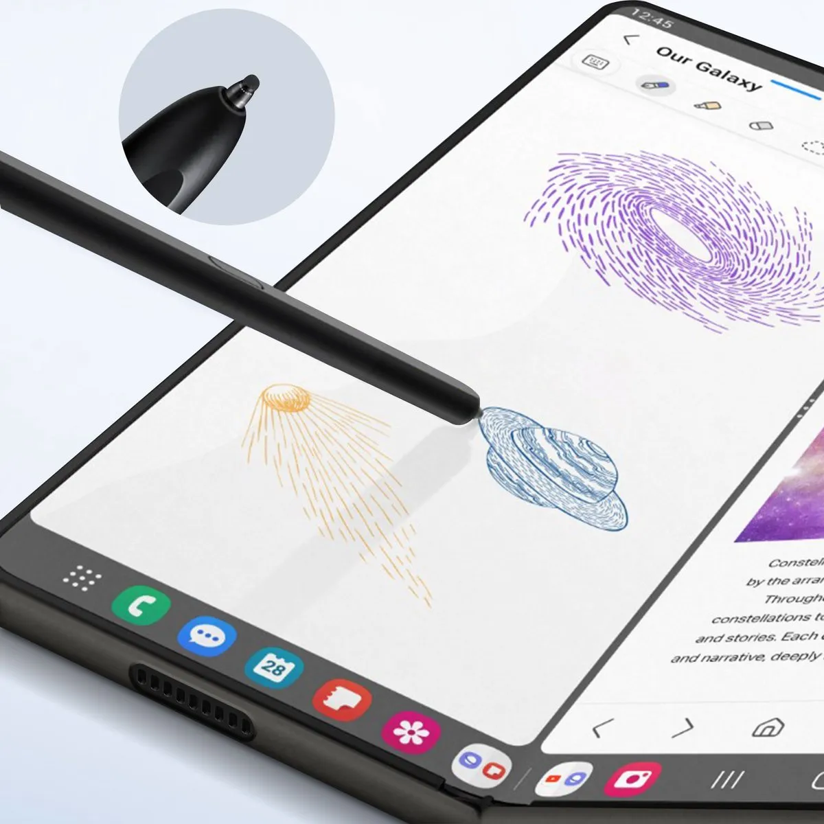 Samsung Starter Pack Slim S-pen Case TA800 - Galaxy Z Fold 5 - Zwart