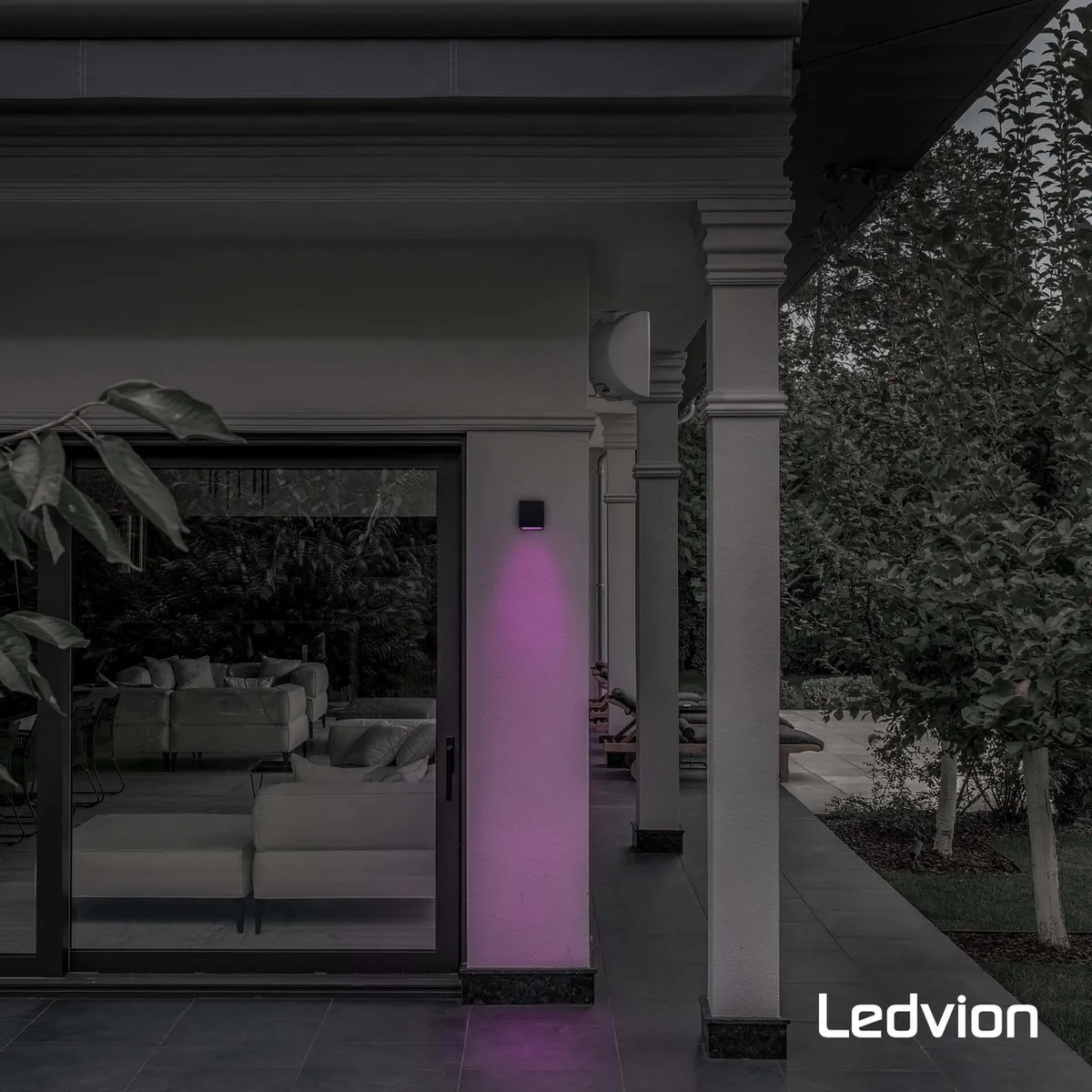 LEDVION SMART Wandlamp San Diego RGBW - 2x 0.5W - Zwart - afbeelding 6 van 6