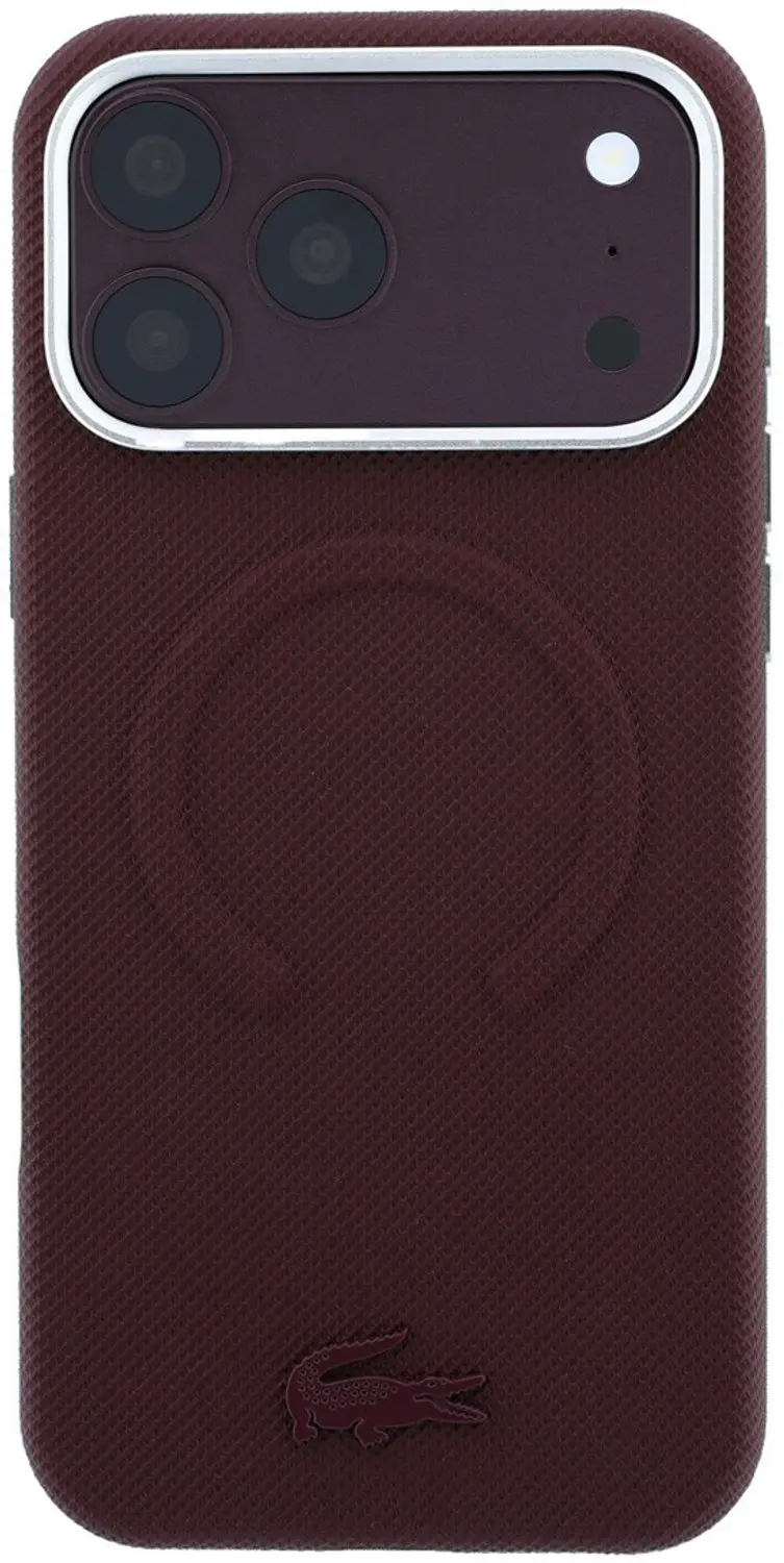 Lacoste Petit Pique MagSafe-hoesje iPhone 18/17 Pro Max - Bordeauxrood - afbeelding 3 van 6