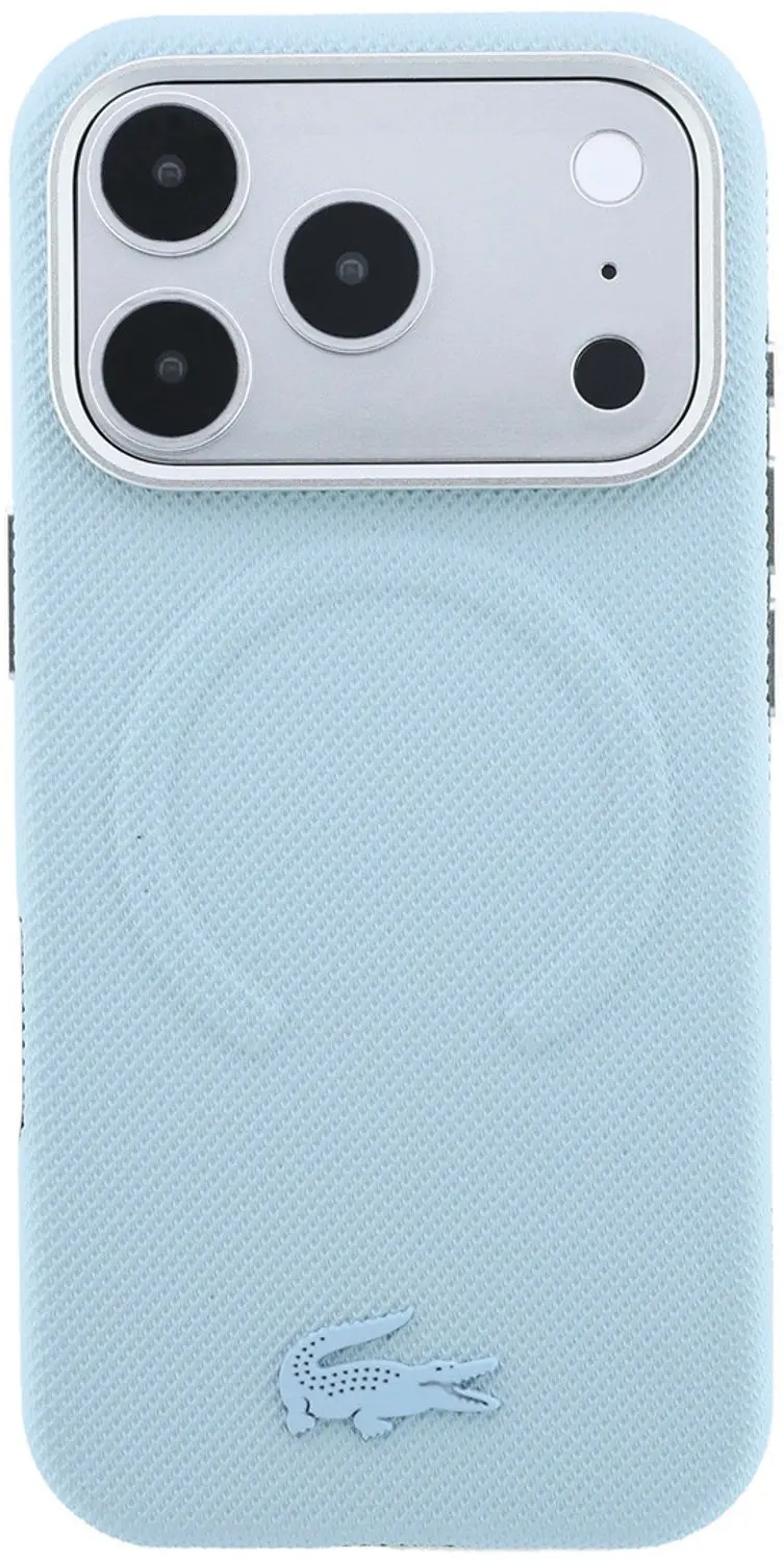 Lacoste Petit Pique Embossed hoesje iPhone 18 Pro - MagSafe - Lichtblauw - afbeelding 3 van 6