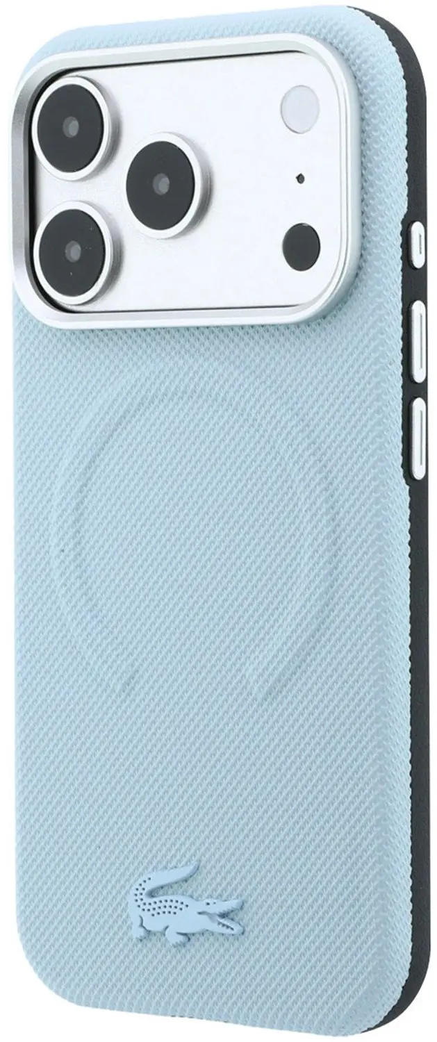Lacoste Petit Pique Embossed hoesje iPhone 18 Pro - MagSafe - Lichtblauw - afbeelding 2 van 6