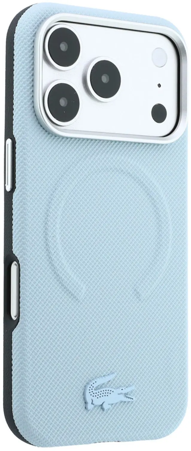 Lacoste Petit Pique Embossed hoesje iPhone 18 Pro - MagSafe - Lichtblauw - afbeelding 4 van 6